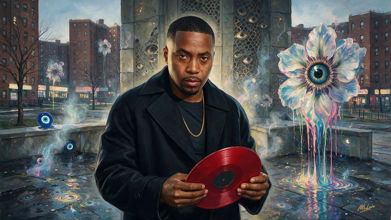 Nas, portrait painted by MLow: Courtyard Record