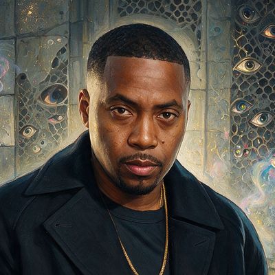 Nas, portrait painted by MLow: Courtyard Record