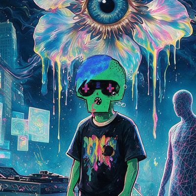 NeonGlitch86, painted by MLow as a New Yorker
