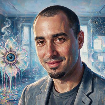 Nick Grossman, painted by MLow as a New Yorker
