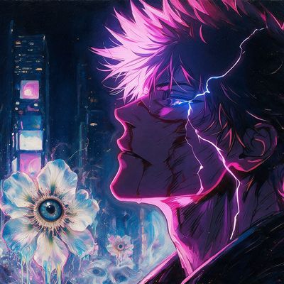 Nikolas, portrait painted by MLow: Lightning in Times Square