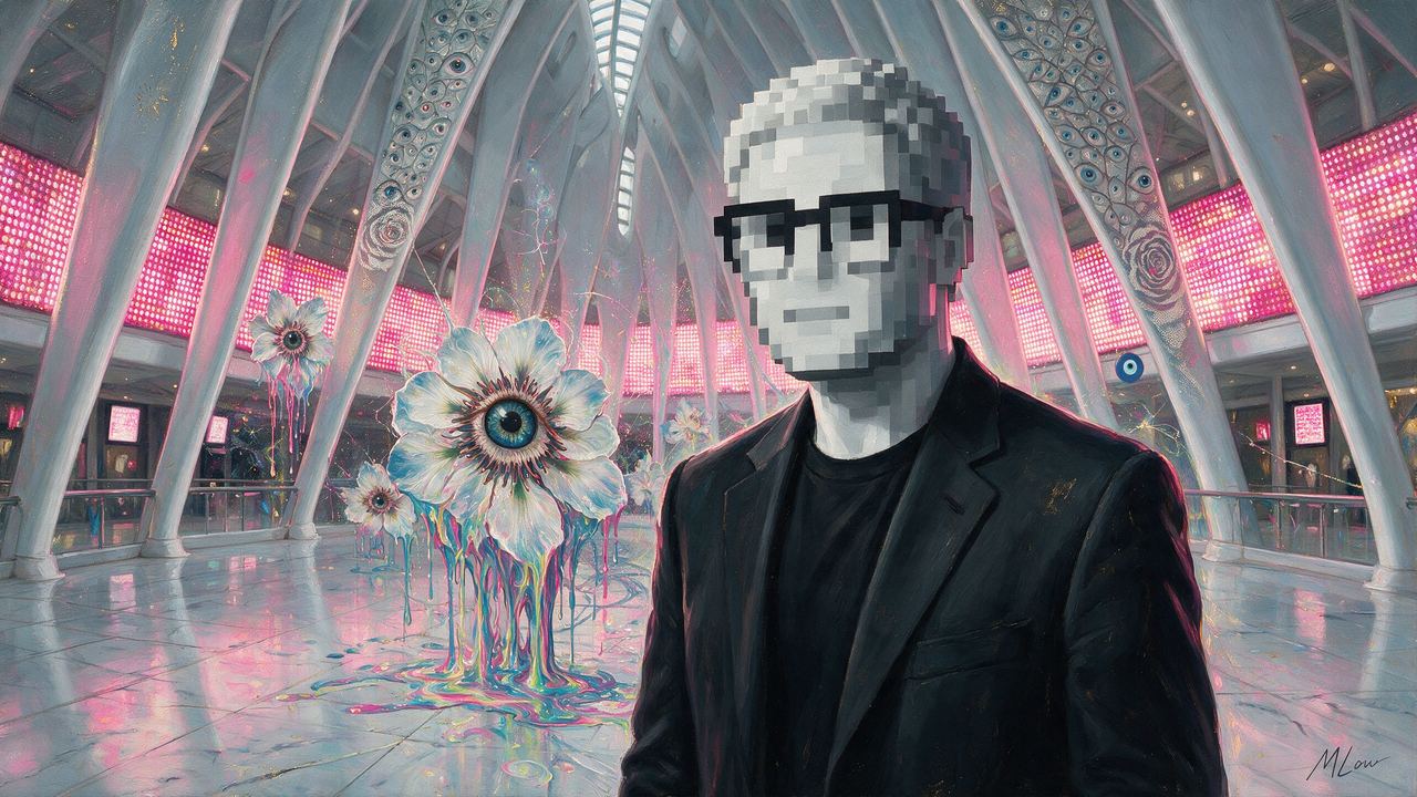 Noah Bolanowski, portrait painted by MLow: Grayscale at the Oculus