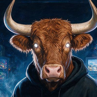 noper, portrait painted by MLow: The Bull Who Watches Canal Street