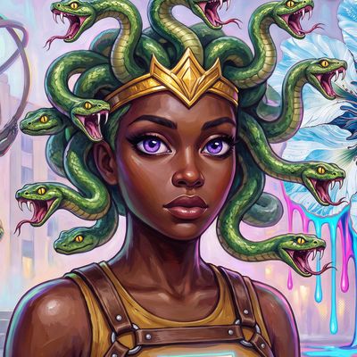 Octoclan, portrait painted by MLow: Medusa at Atlas