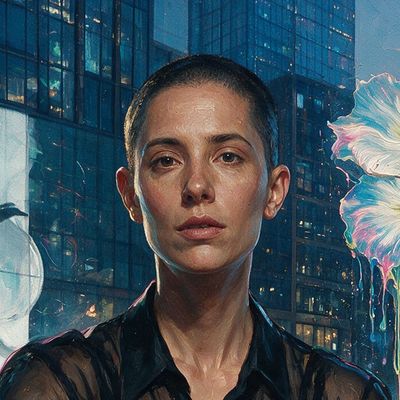 Operator, portrait painted by MLow: Slow Choreography at Hudson Yards