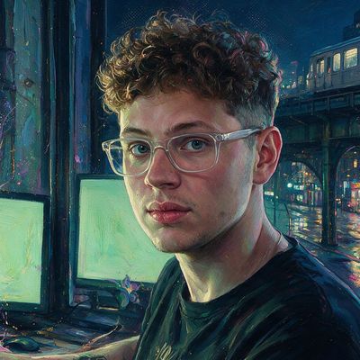 Orangie, portrait painted by MLow: Three Monitors Over Williamsburg