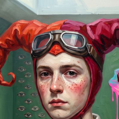 p1cky.eth, portrait painted by MLow: The Jester in Chelsea