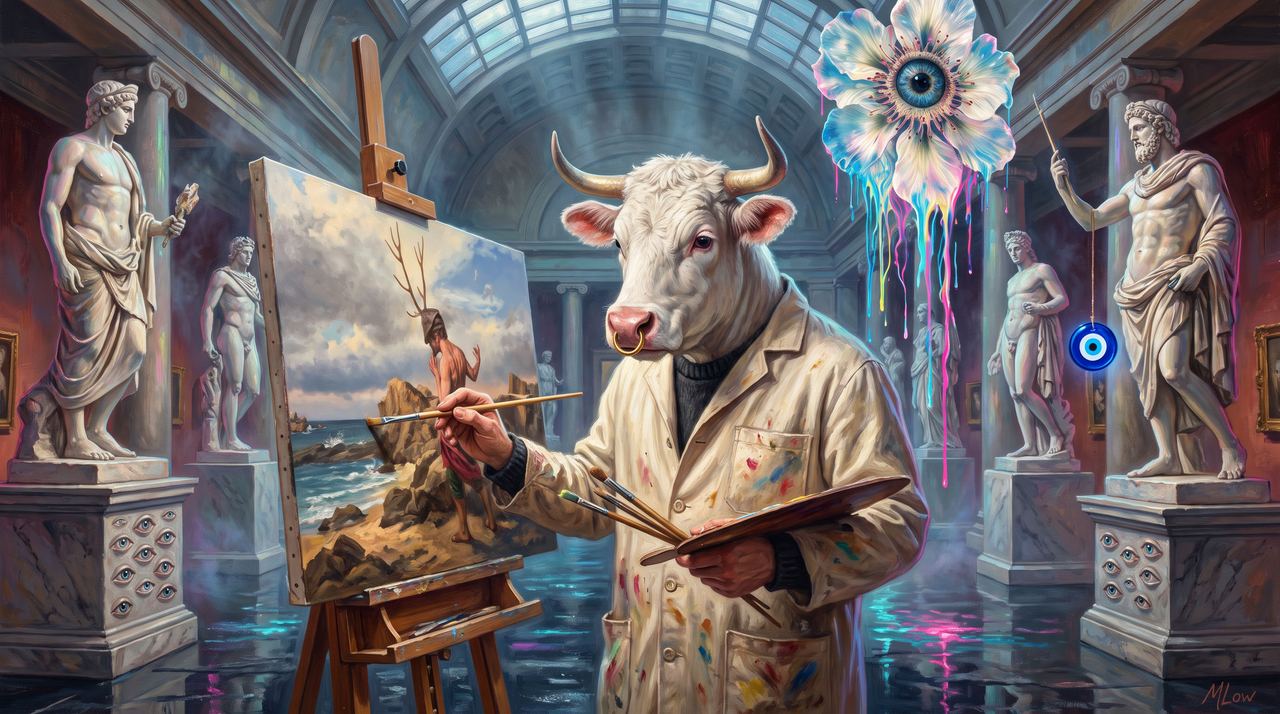 Paul Reid, portrait painted by MLow: The Monster Paints the Gods
