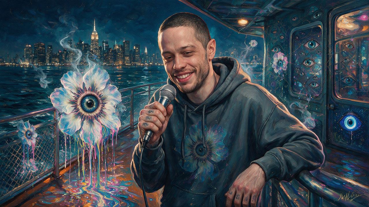 Pete Davidson, portrait painted by MLow: Last Ferry to Staten Island