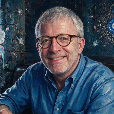 Peter Brandt, portrait painted by MLow: Ruler and Pencil at the Exchange