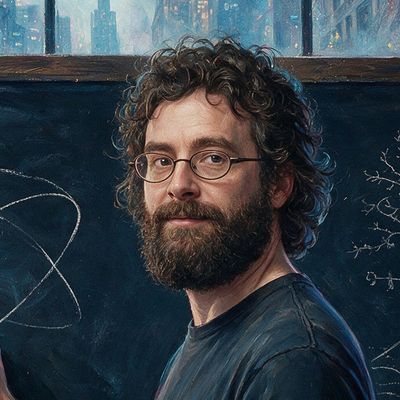 Pieter Wuille, portrait painted by MLow: Curves at the Courant Institute