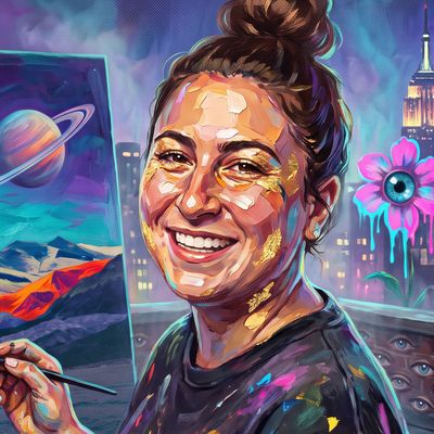 Post Wook, portrait painted by MLow: Saturn at the Easel