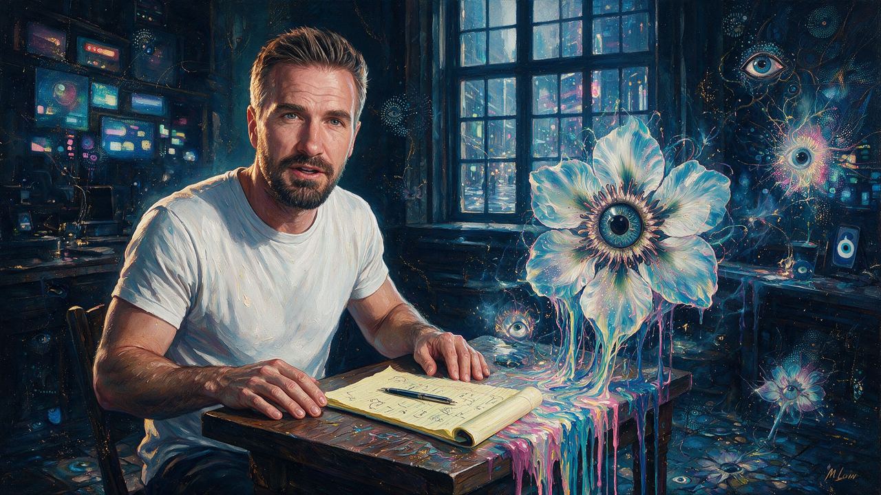 Preston Pysh, portrait painted by MLow: Legal Pad on the Exchange Floor