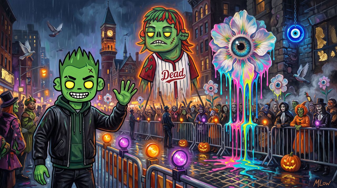 Psych, portrait painted by MLow: The Dead Walk Sixth Avenue