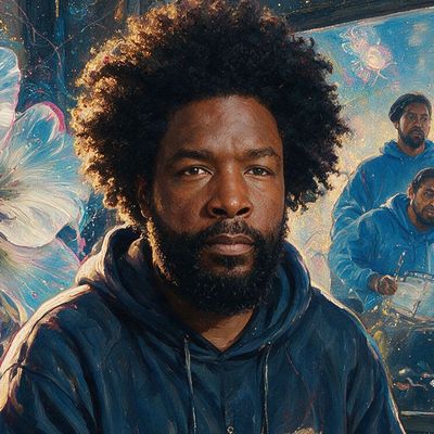 Questlove, painted by MLow as a New Yorker