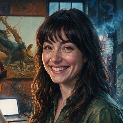 Rachel Spratt, portrait painted by MLow: Release Night