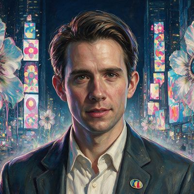 Rafael Rozendaal, painted by MLow as a New Yorker