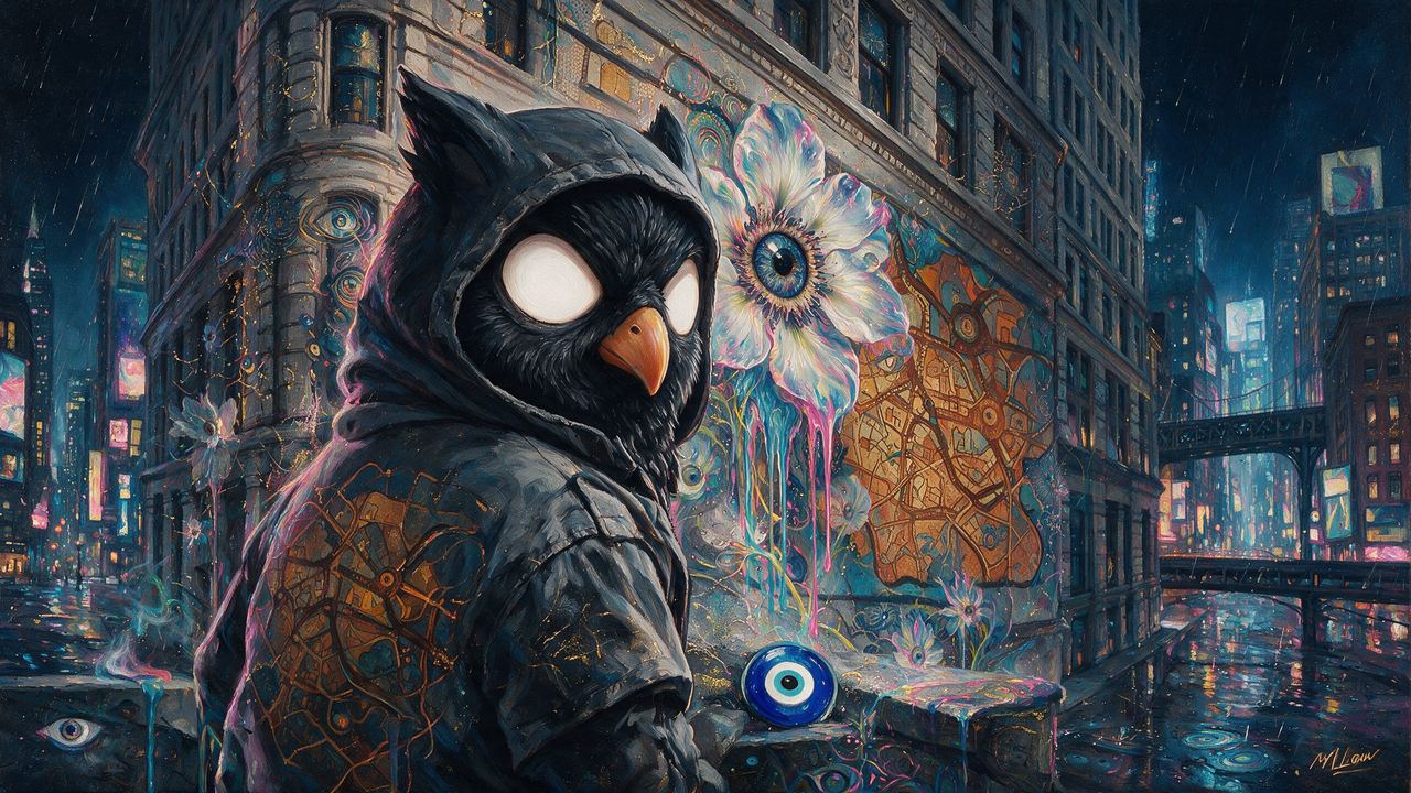 rainnen23, portrait painted by MLow: Owl on the Flatiron