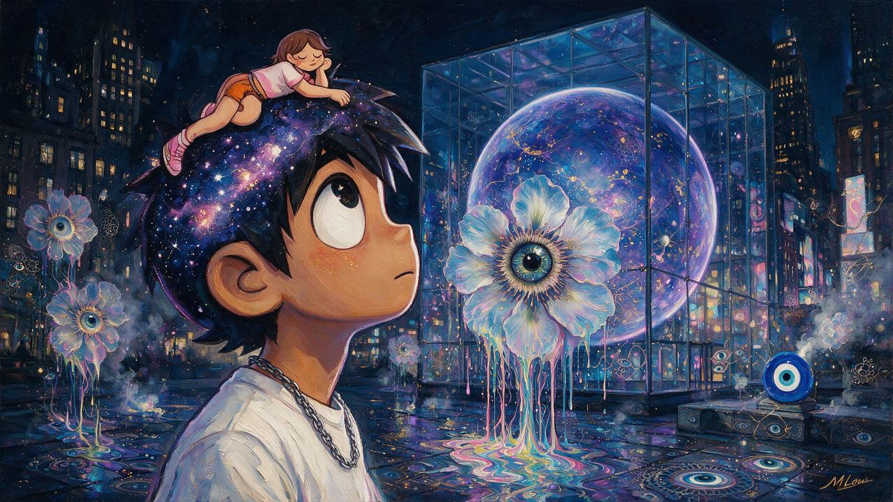 rambo, portrait painted by MLow: Galaxy Under the Planetarium