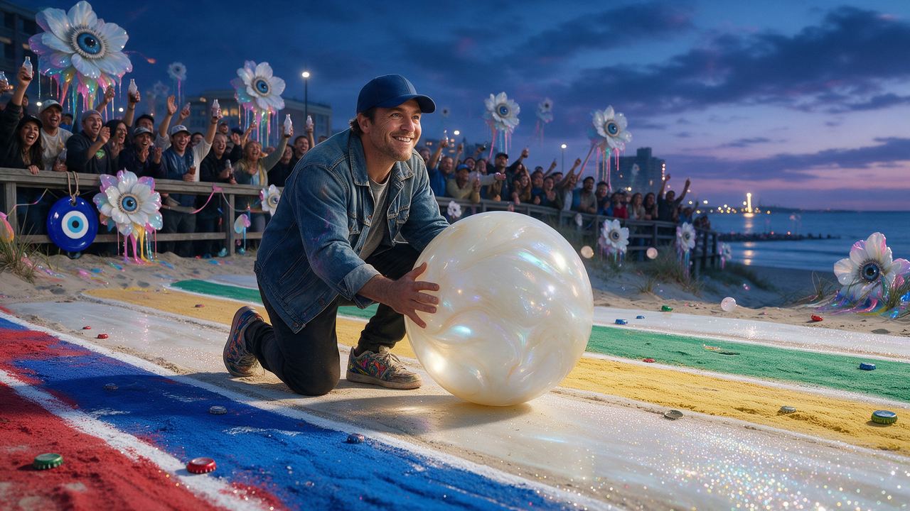 RCIV, portrait painted by MLow: Kneeling With Ray Of Light at Orchard Beach