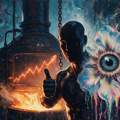 Rekt Capital, portrait painted by MLow: Thumbs Up at the Furnace