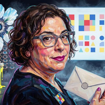 Rhea Myers, portrait painted by MLow: Sealed Lot on York Avenue