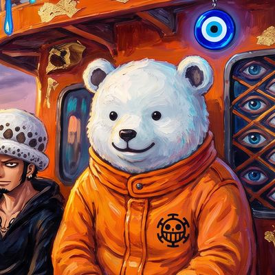 Risk, portrait painted by MLow: Ferry with a Polar Bear