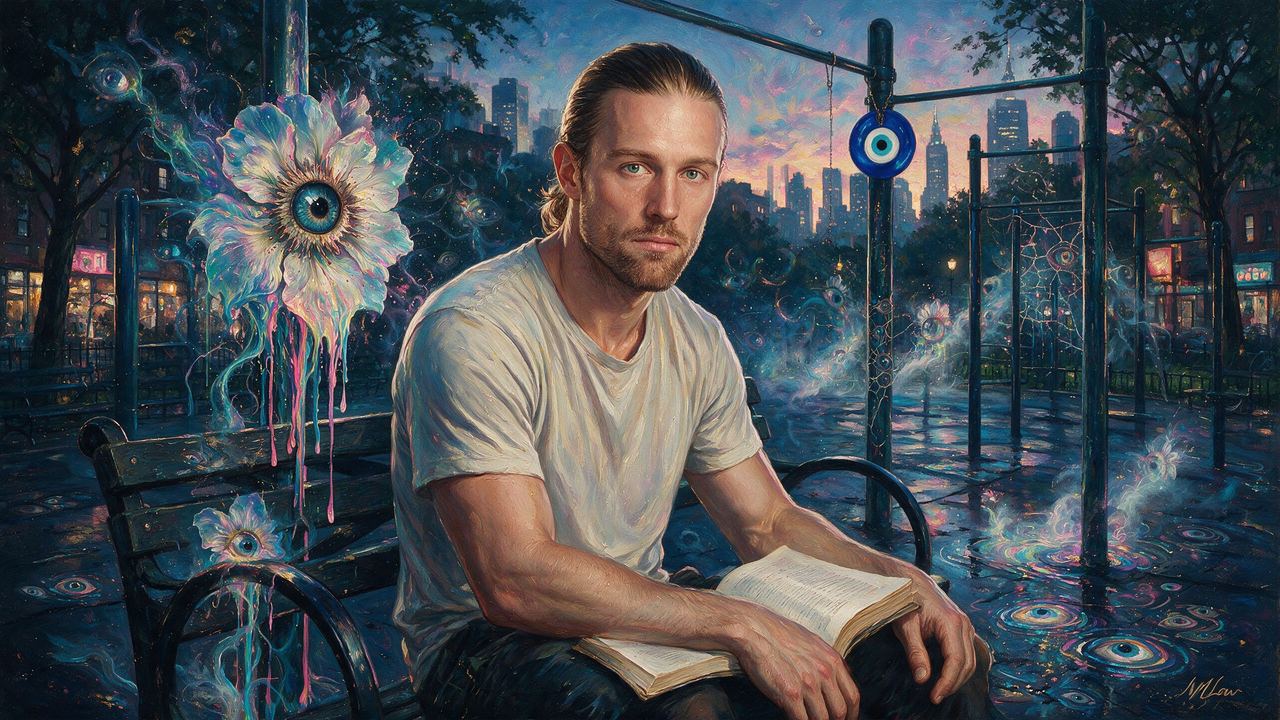 Robert Breedlove, portrait painted by MLow: Dawn Reps at Tompkins Square