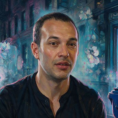 ROBNESS, portrait painted by MLow: Beside the Blue Bin
