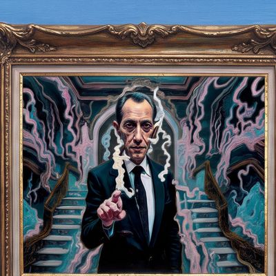 rofll.eth, portrait painted by MLow: The Staircase Over the Harlem River