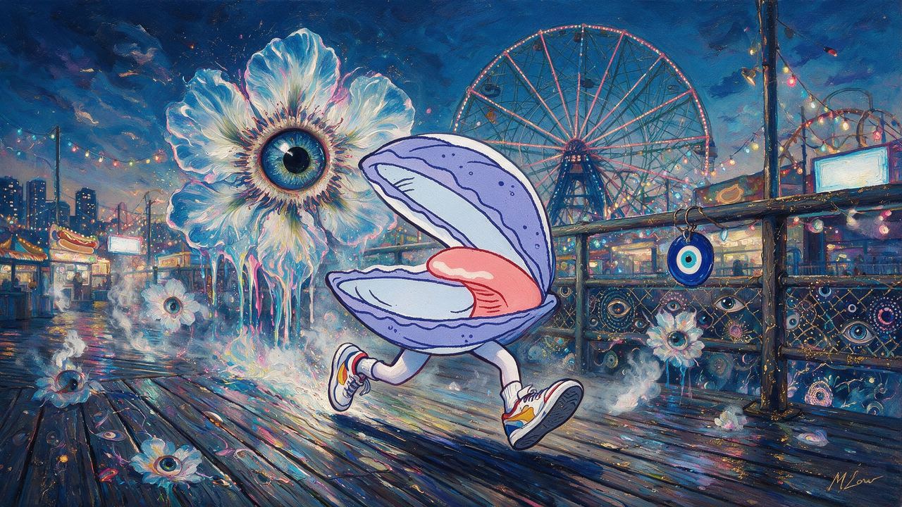 runningclam, portrait painted by MLow: The Clam Makes a Run
