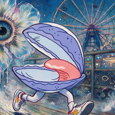runningclam, portrait painted by MLow: The Clam Makes a Run