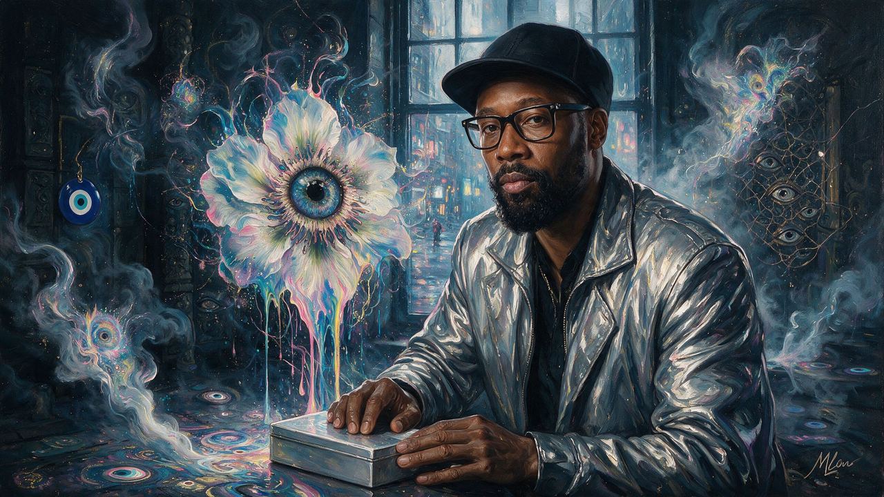 RZA, portrait painted by MLow: The Silver Box