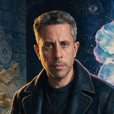Saifedean Ammous, portrait painted by MLow: Rai Stone on Liberty Street
