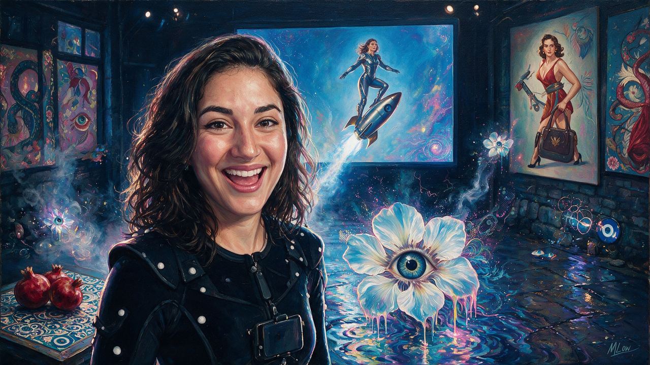 Sara Baumann, portrait painted by MLow: Motion Capture