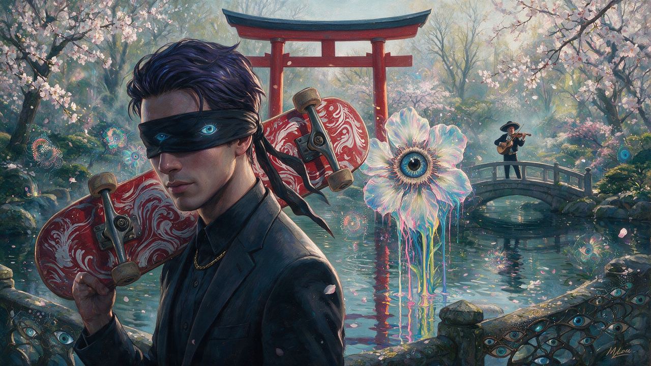 Sasameyuki, portrait painted by MLow: Blind Garden in Brooklyn