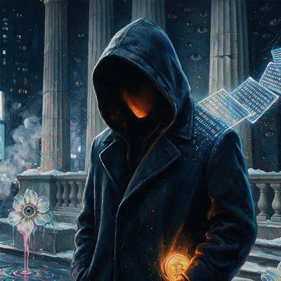 Satoshi Nakamoto, portrait painted by MLow: Genesis on Wall Street