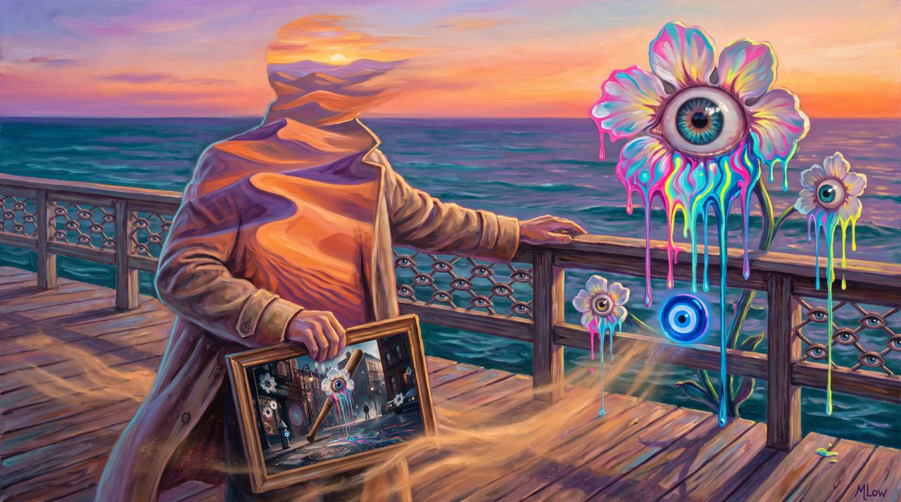 Self6967, portrait painted by MLow: Dunes over the Rockaways