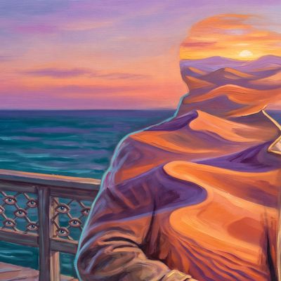 Self6967, portrait painted by MLow: Dunes over the Rockaways