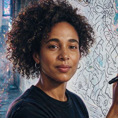 Shantell Martin, painted by MLow as a New Yorker