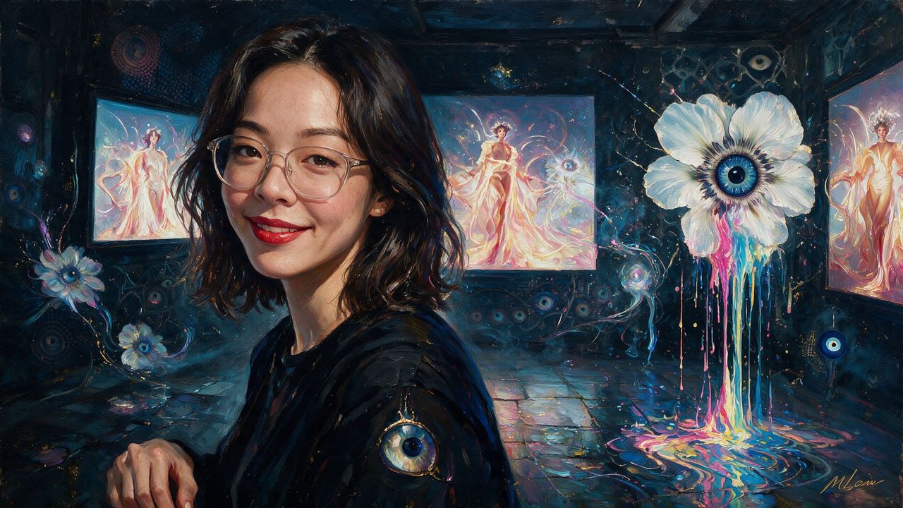 Shavonne Wong, portrait painted by MLow: Editorial Light