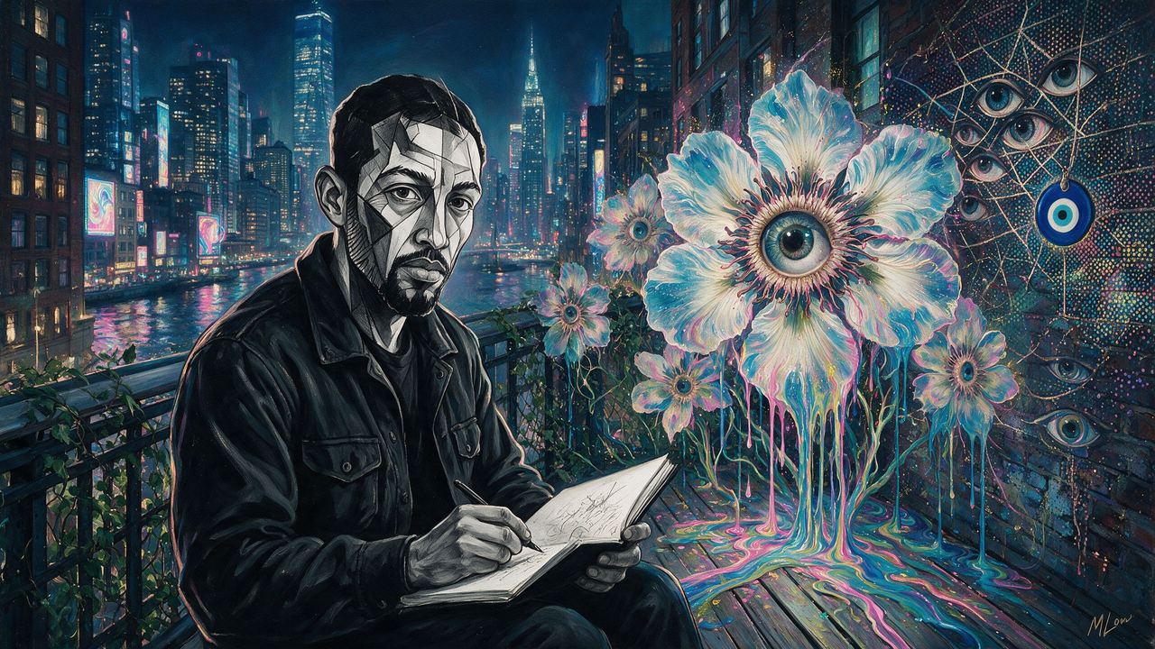 shoneec, portrait painted by MLow: Ink on the High Line