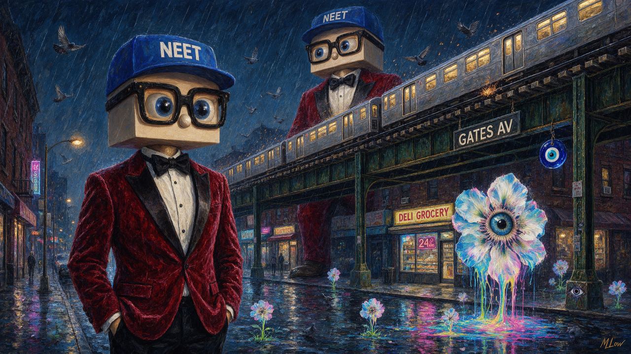 slander, portrait by MLow: Under the J Train