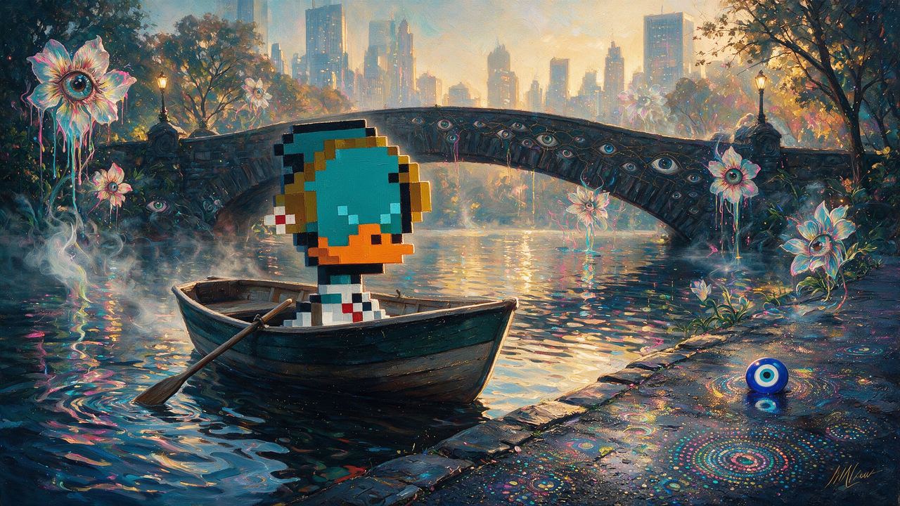 spartee, portrait painted by MLow: Rowing Past Bow Bridge