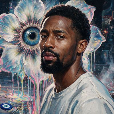 Spencer Dinwiddie, painted by MLow as a New Yorker