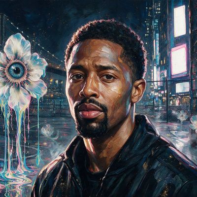 Spencer Dinwiddie, portrait painted by MLow: Ball on the Night Court