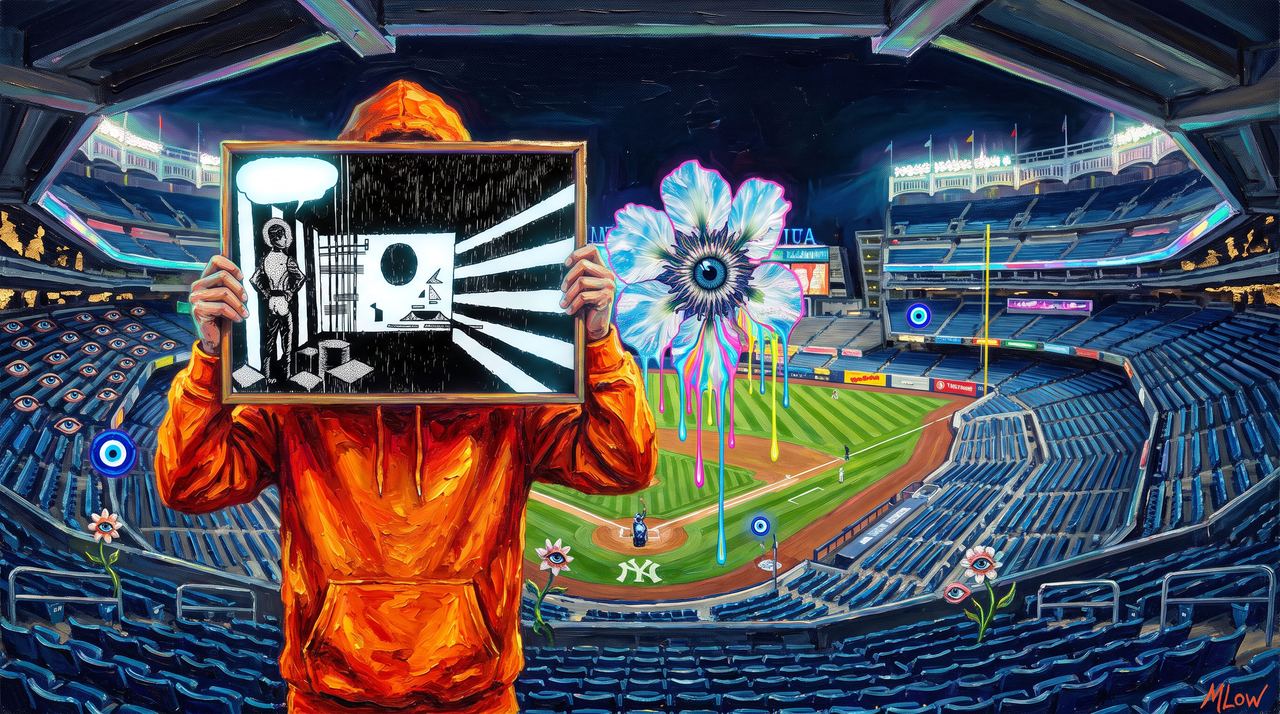 spicycheetos, portrait painted by MLow: Nervous Breakdown at Yankee Stadium