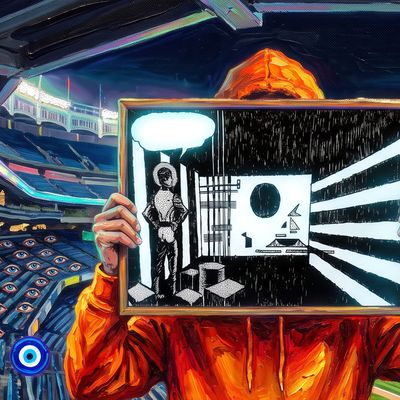 spicycheetos, portrait painted by MLow: Nervous Breakdown at Yankee Stadium
