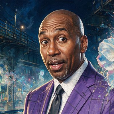 Stephen A. Smith, portrait painted by MLow: The Take Under the El