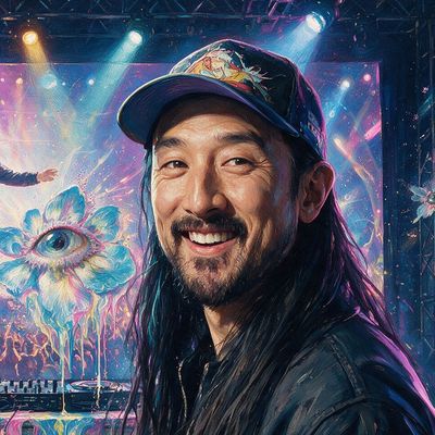 Steve Aoki, painted by MLow as a New Yorker